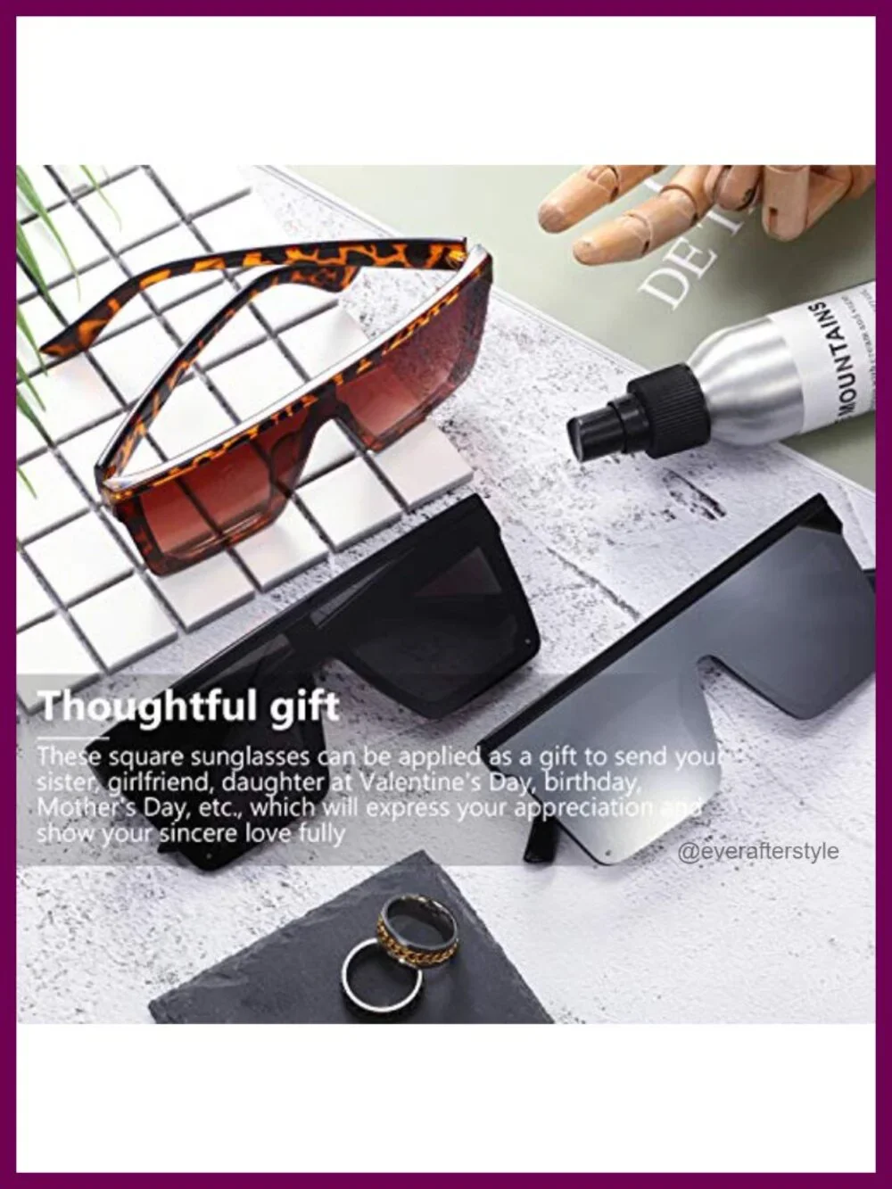 Oversized Square Sunglasses 3 Pack Unisex Retro Shield Sunglasses